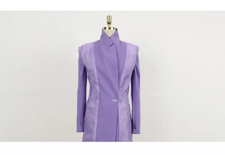 Комплект из 2 частей Для женщин осень красный фиолетовый длинный рукав отложной воротник Повседневное костюм топ и полной длины Офисные
