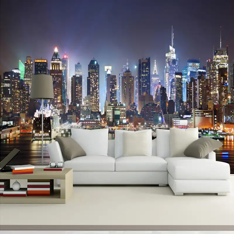 カスタム写真壁画壁紙 3d ニューヨーク夜景壁画の背景シームレス壁紙不織 Wallpaper 3d New York Mural Wallpaper 3dtv Background Aliexpress