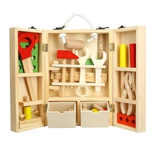 Children Tool box Simulation Repair Kit Kids Educational Toys for girls and boys 36 Pcs/Set Portable Wooden Tools Set Box Toy
