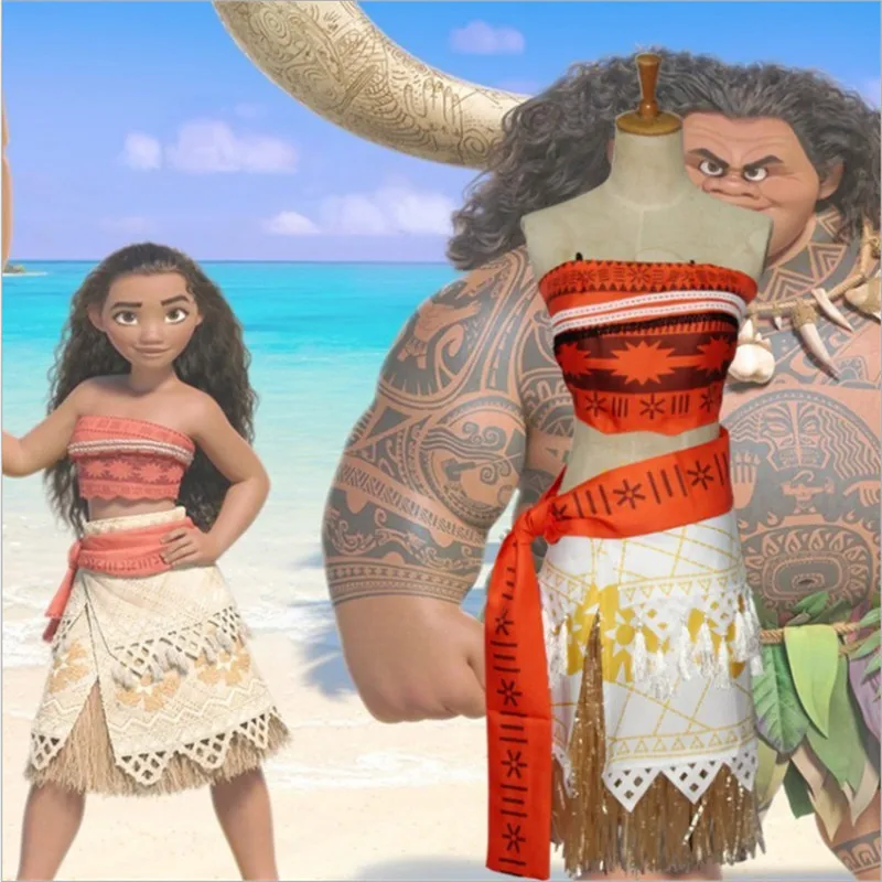 

Movie Princess Moana Costume for Kids Moana Princess Dress Cosplay Costume Children Halloween Costume for Girls Party Dress