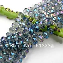 Multicolor AB+ crystal glass light blue faceted abacus 5x8mm high quality loose beads jewelry making 15 inch  MY4732