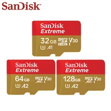 SanDisk Экстремальная карта памяти 64 ГБ 32 ГБ Micro SD высокоскоростная карта U3 A1 4K UHS-1 V30 флеш-карта памяти TF микро SD карта 128 ГБ