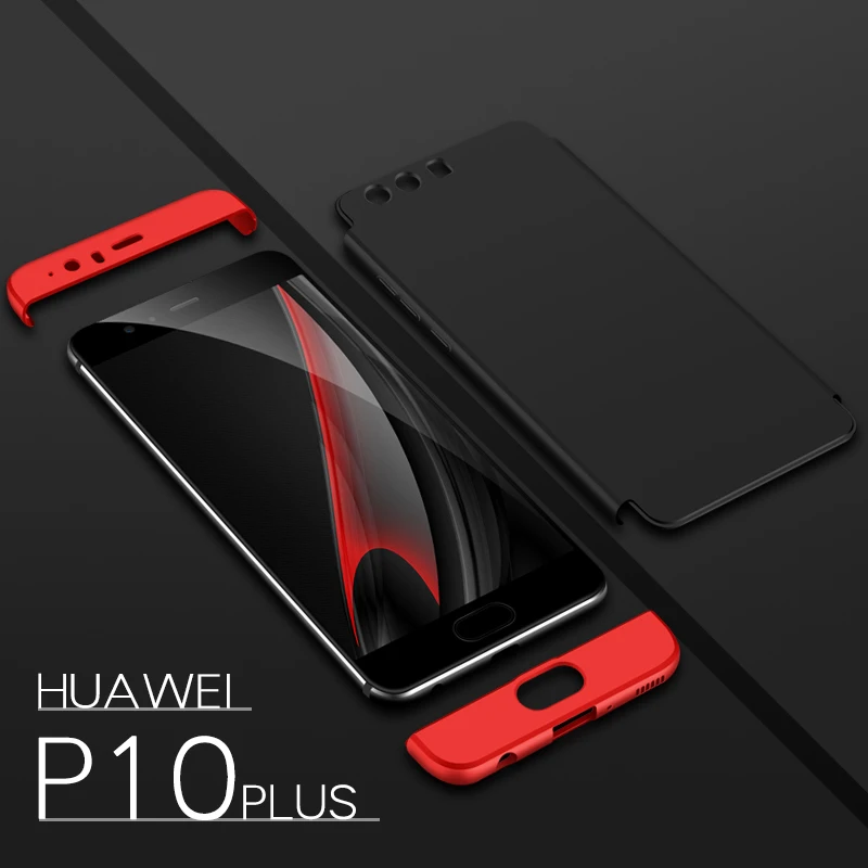 Полное покрытие тела для huawei P10 Plus 3 в 1 Жесткий ПК телефон случаях 360 градусов