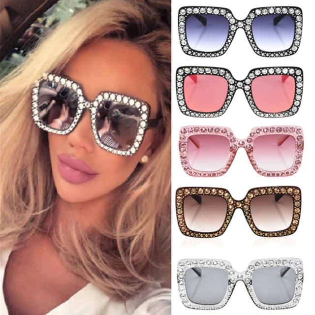 Cheap Fashion Women Dazzling Sunglasses Bling Full Rhinestones Oversized Shades Plastic Square Frame Women Sunglasses Cheap Fashion Women Dazzling Sunglasses Bling Full Rhinestones Oversized Shades Plastic Square Frame Women Sunglasses