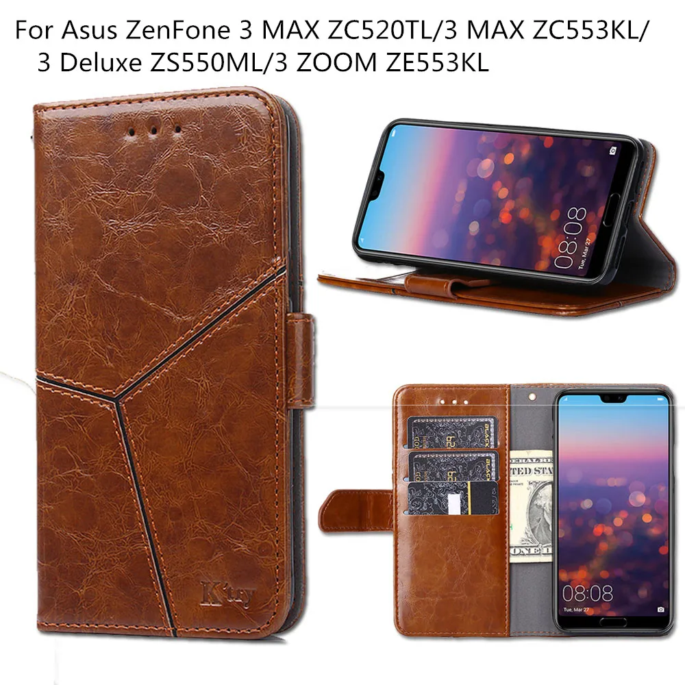 Wallet Leather Case For Asus ZenFone 3 MAX ZC520TL ZC553KL Deluxe ZS550ML ZOOM ZE553KL Flip Cover Coque Phone Cases | Мобильные