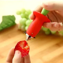 Cocina creativa Linda fruta eliminar tallos fresa tubular herramienta dig corer lindo color al azar