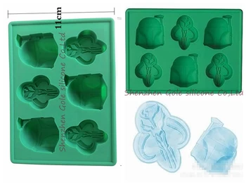 

100pcs/lot Boba Fett Silicone Star Wars Ice Cube Tray Mold Cookies Chocolate Soap Baking Mould DIY