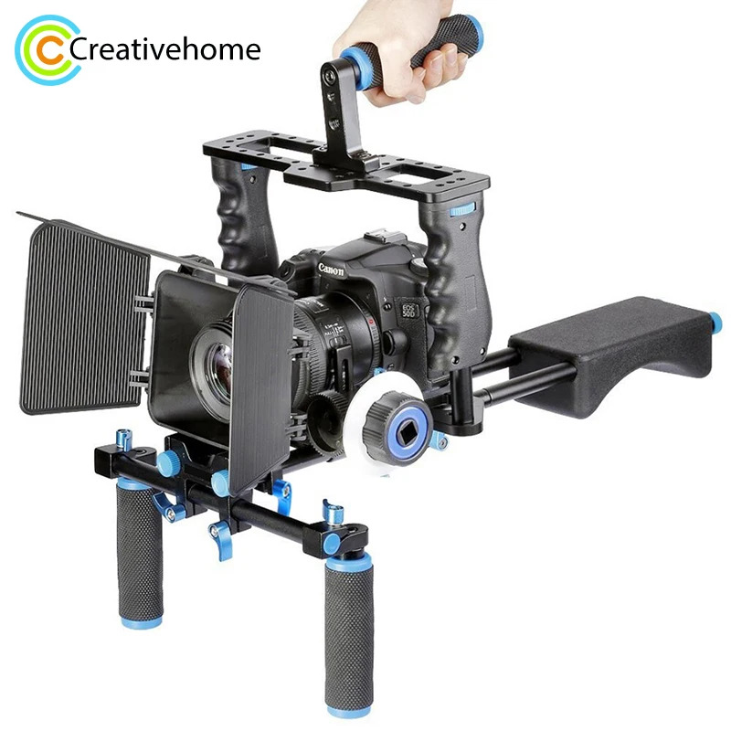 YELANGU Professional DSLR Rig Shoulder Video Camera Stabilizer Support Cage/Matte Box/Follow