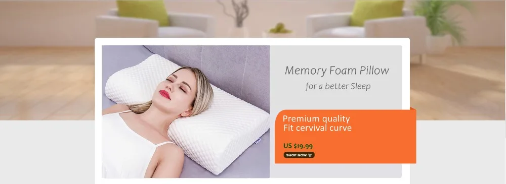 FLASH - BL2001 memory foam sleeping pillow 1920X700