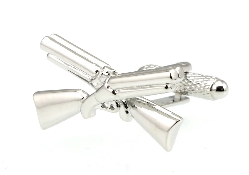 

28mm Men's Cuff Links New Silver Guns Cufflinks for shirt M4239