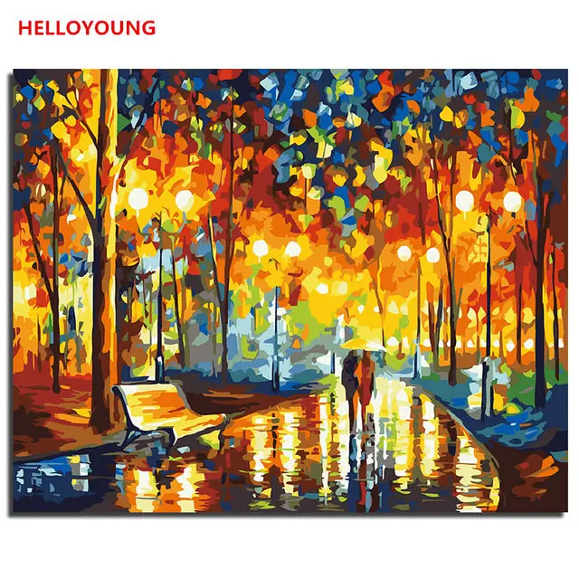 

Bright Starlight Oil paint painting by numbers diy picture drawing coloring on canvas painting by hand wall paint by number