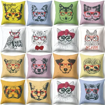 

Hongbo Nordic Cartoon Cat Dog Cushion Cover Polyester Pillow Cover Sofa Nordic Decorative Pillow Case