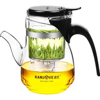 

Kamjove new arrival elegant tea cup flower tea pot heat-resistant glass tea set brewing device glass teapot