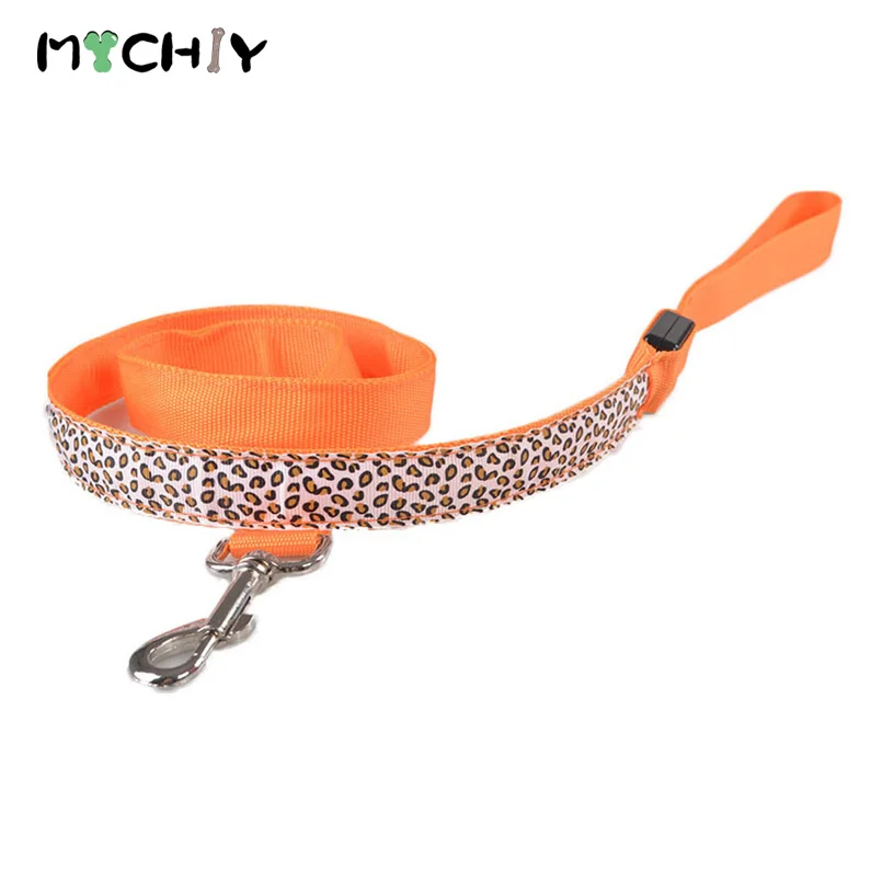 Leopard Leash for Dogs LED Flashing Lead Dog Outdoor Walking Products Glow In Dark Safety Collar Leashes | Дом и сад
