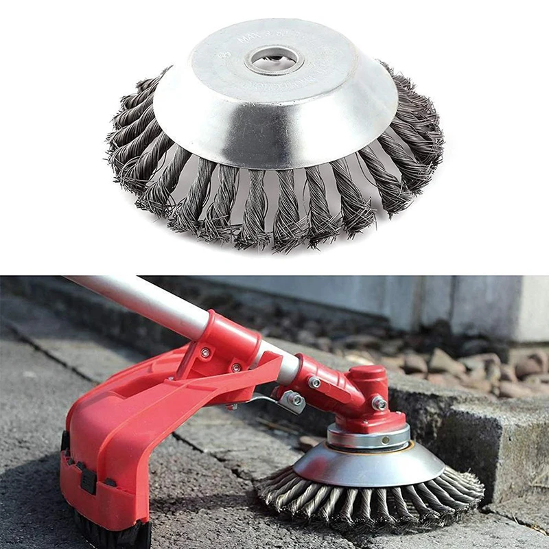Round Twist Wire Wheel Brush 100-300mm Cone Knotted Weed Brushes Brushcutter 
