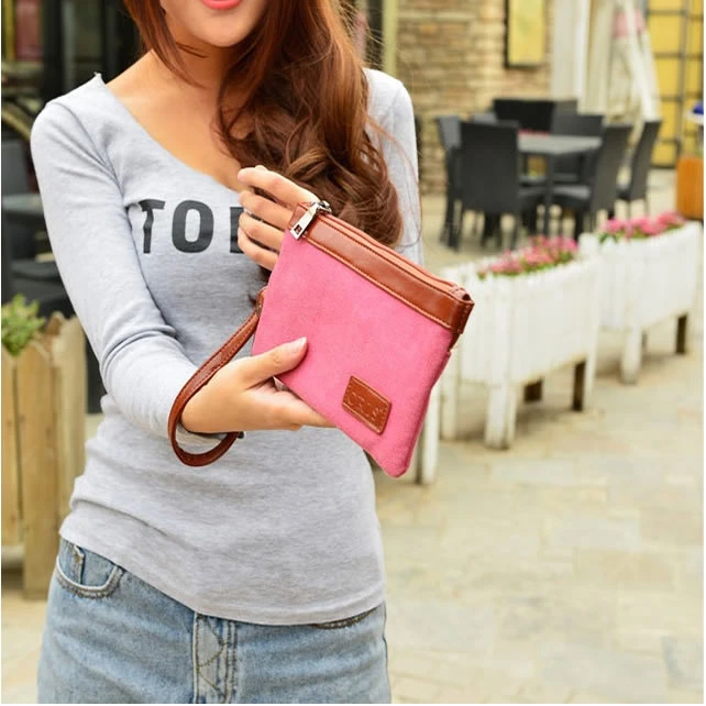 Stone Washed This & That Canvas Clutch And Wristlet 2 in 1 Purse (2)