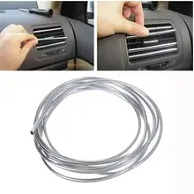 1Pcs 4M DIY Car Auto Protect Decor Interior Exterior Molding Trim Strip Line Silver