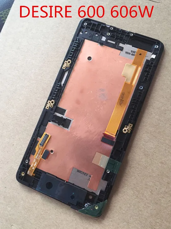 

NEW~  For HTC DESIRE 600 606w dual sim LCD Display+Digitizer Touch Screen Assembly Front frame black free shipping