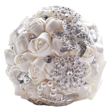 Искусственные Свадебные букеты цветок ручной работы горный хрусталь невесты Кристалл Свадебный букет de mariage