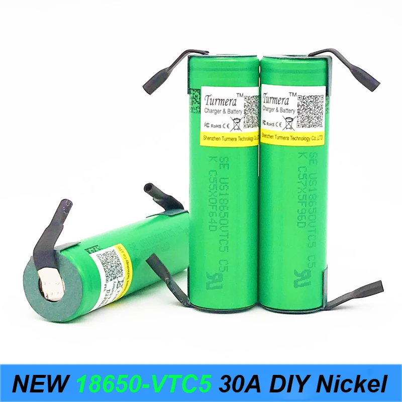 Новый оригинальный 30 амперный разряд 3 7 V US18650 VTC5 с полосой 2600mAh аккумуляторные