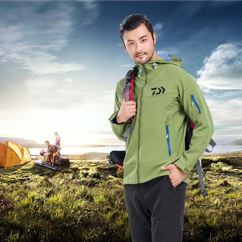 

1PC DAIWA Men Winter Waterproof Fishing Jacket Coat Warm Windproof Fishing Suit Plus Velvet Outdoor Sport Clothing Male Clothes