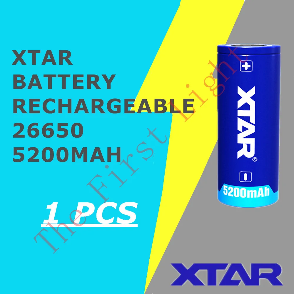 

1 pcs Lithium XTAR 26650 5200 mAh 3.6V Protected Rechargeable Li-ion Battery by MC1 MC2 PB2 VC2 VC4 SV2 VP4 plus MC6 charger