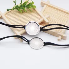 20 шт 25 мм полуфабрикат круглый замшевый кожаный браслет базовые заготовки браслет кабошоны для DIY ювелирных изделий