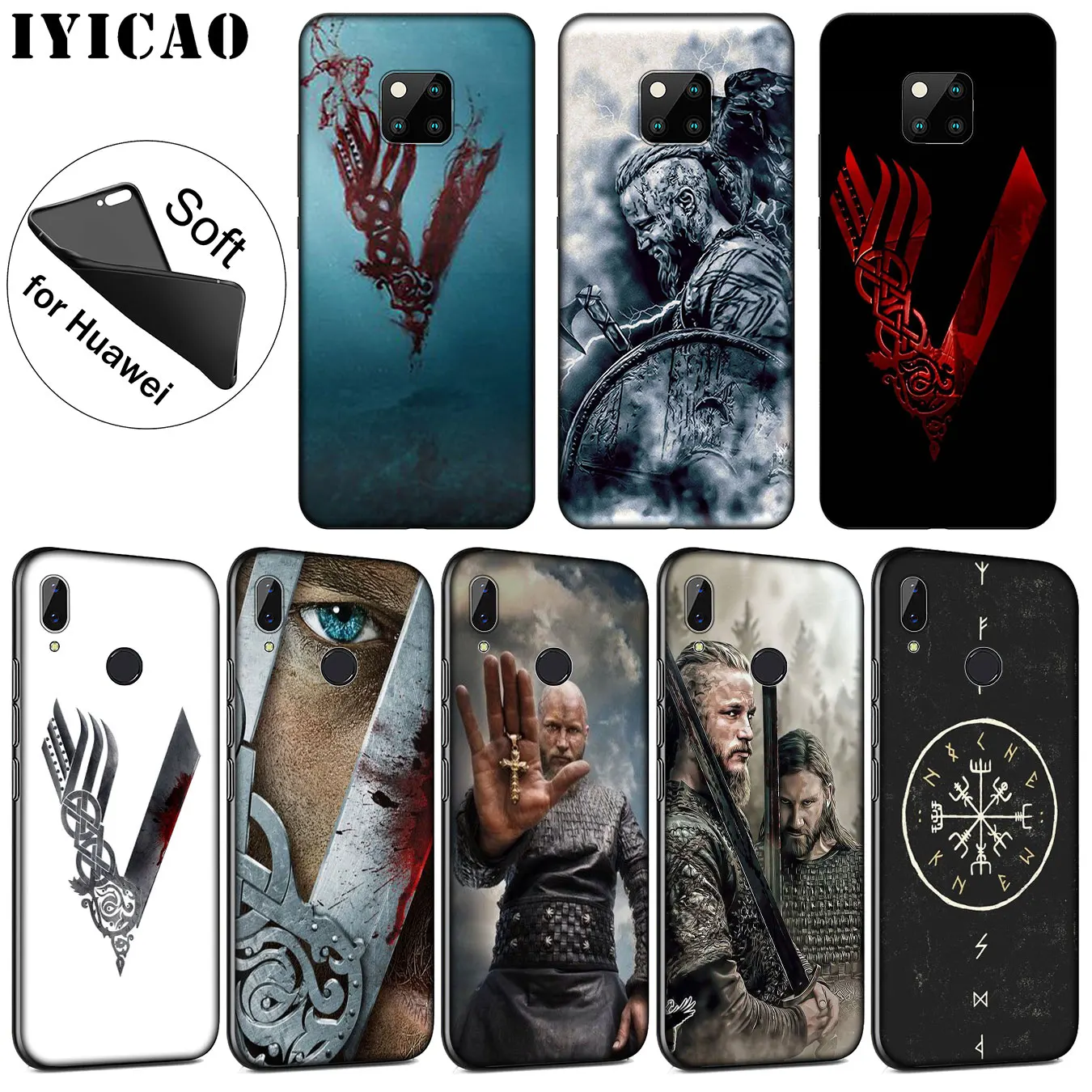 IYICAO Vikings Series lovely Soft Silicone Phone Case for Huawei Mate 30 20 10 Pro Nova 5I 5T 5 4 4E 3i 3 2i Lite Smart |