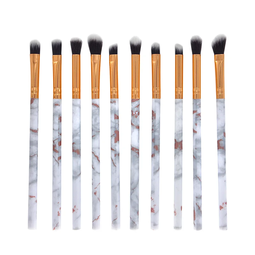 10 шт. набор кистей для макияжа Профессиональные pinceaux maquillage тени для век подводка для глаз набор румян кисти для макияжа - Handle Color: white