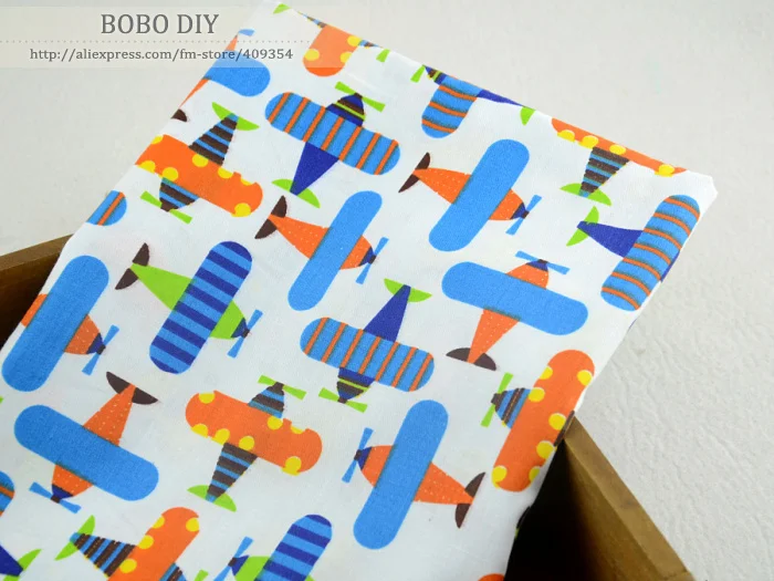 

1 meter Plane printed Cotton Fabric Patchwork Meters Bedding Sheets Cloth Quilting Tilda doll home Textile 160cmx100cm