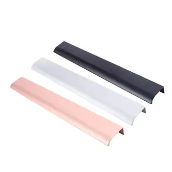 

Modern invisible wardrobe door cabinet door handle edged handle black Nordic style strip long section