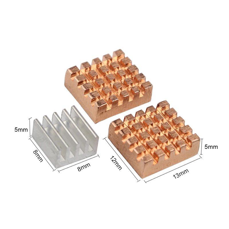 

Raspberry Pi Heat Sinks Aluminum + 2 Copper Metal Heat Sink CPU Cooling Pad Heatsink for Raspberry Pi 3 Model B+/3B
