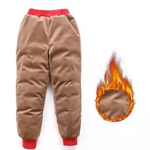 Высококачественные зимние Пуховые штаны для мальчиков детские теплые водонепроницаемые брюки с принтом пчелы Детские утепленные леггинсы Новая одежда для девочек-подростков