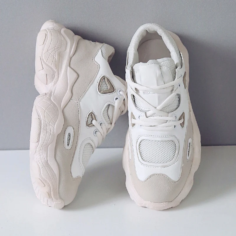 

2019 Spring Chunky Sneakers Women Shoes Casual Shoes Platform Shoes Woman Ladies White Pink Trainers Vulcanize Shoe basket femme