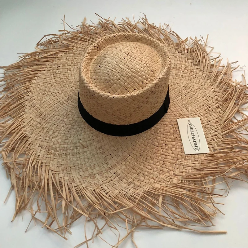 

ZJBECHAHMU Fashion New Solid Vintage Straw Sun Hats For Women Summer Caps Outdoor holiday shade beach folding straw hats fedoras