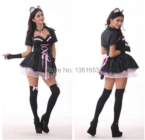 Europe and the US cat ladies dress bunny Kigurumi Halloween carnival costume devil font b cosplay