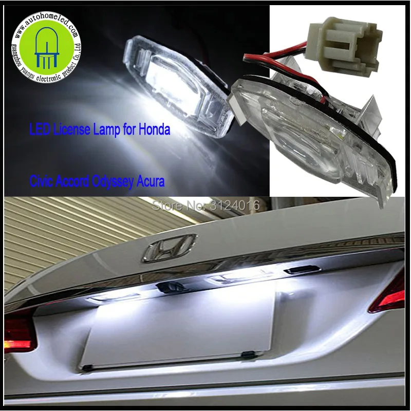 

2PC x dahosun LED License Plate Light Lamps For Honda Acura MDX RL TL TSX ILX Civic Accord Odyssey Super Bright 18-SMD OEM Repla
