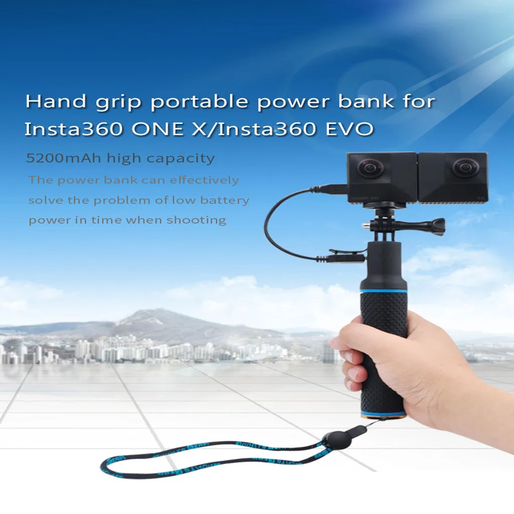 

For Insta 360 ONE X & EVO Power Handheld Selfie stick Hand Gaip Charger Bank Withmobile Power Selfie sticks