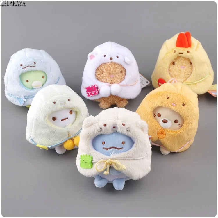 9 см Kawaii японский Sumikko Gurashi San-X уголок био плюшевый брелок Подвески игрушка чучела плащ животные прекрасный мешок Рождественская кукла в подарок