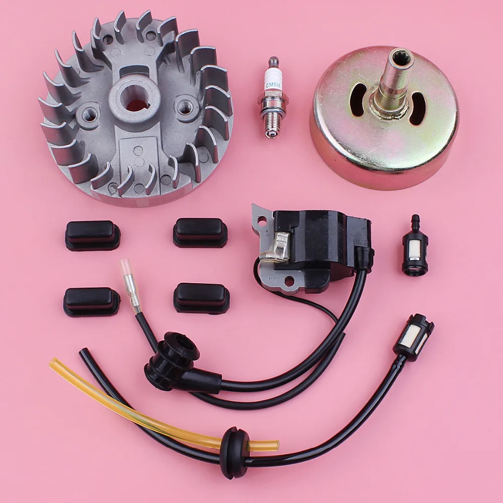 Flywheel Ignition Coil 9 Teeth Clultch Drum Kit For Honda GX35 GX 35