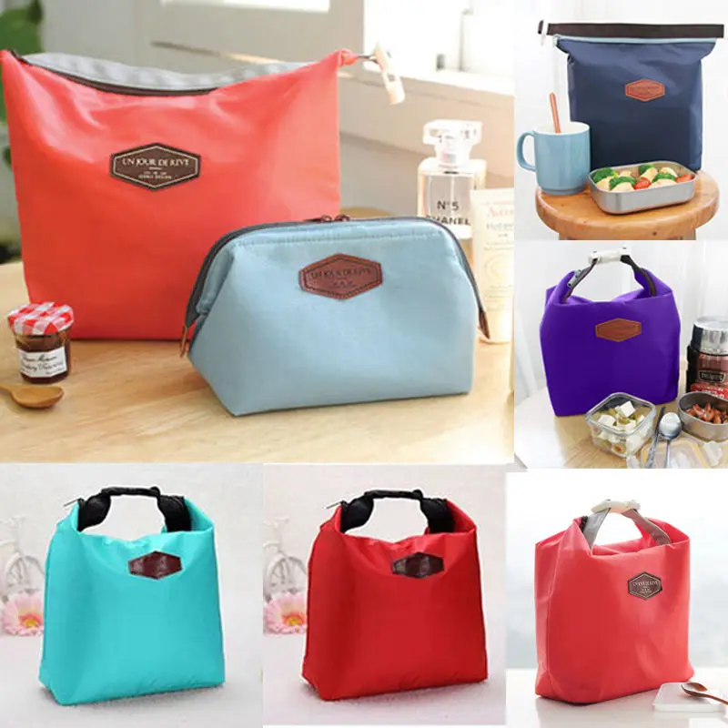

2017 Fashion Portable Insulated Nylon lunch Bag Thermal Food Picnic Lunch Bags for Women kids Men Cooler Lunch Box Bag Tote