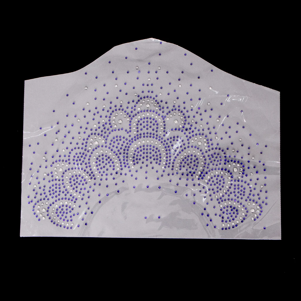 Floral Neckline Collar Trim Rhinestones Iron on Hot Fix Motif Heat Press Applique Patch