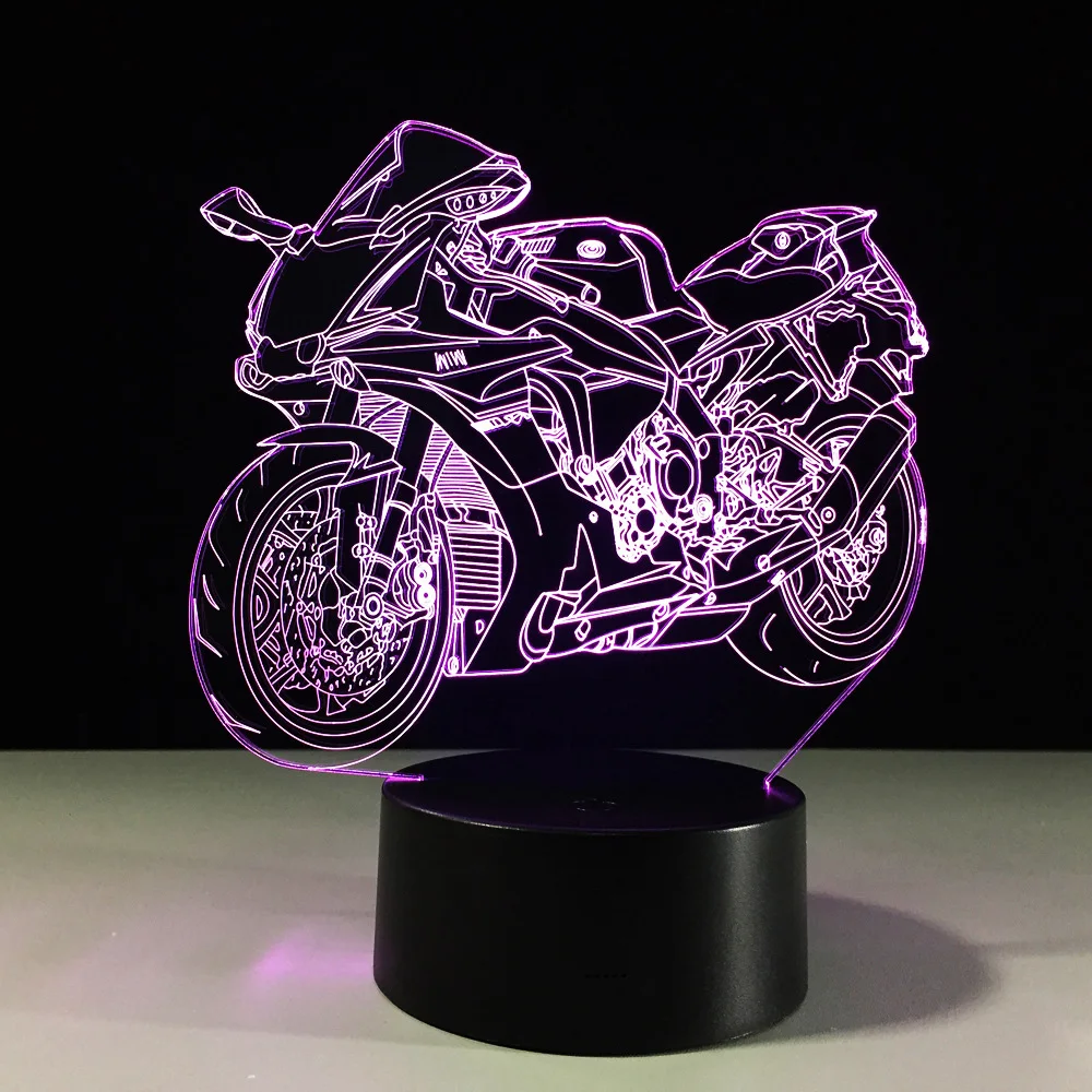  3D Fast and Furious 8 Motorcycle LED Night Light Color Changeable Table Lamp Methacrylate plate chi - 32841022719