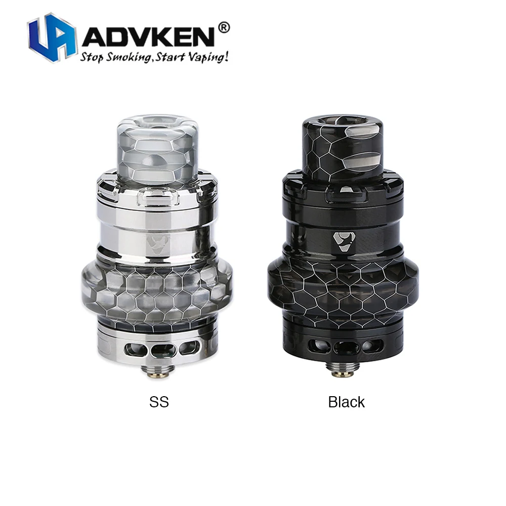 

Original Advken MANTA Tank 5ml Subohm Atomizer 24mm Diameter with 0.16ohm/0.2ohm Mesh Coil & 810 Resin Tip Vs Advken MANTA RTA