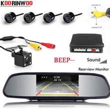 Koorinwoo Parcheggio Parktronic Dell’automobile Del Sensore 4 Allarme Radar Car Monitor Inverso Dell’automobile Sistema di Parcheggio Jalousie Nero Bianco Grigio