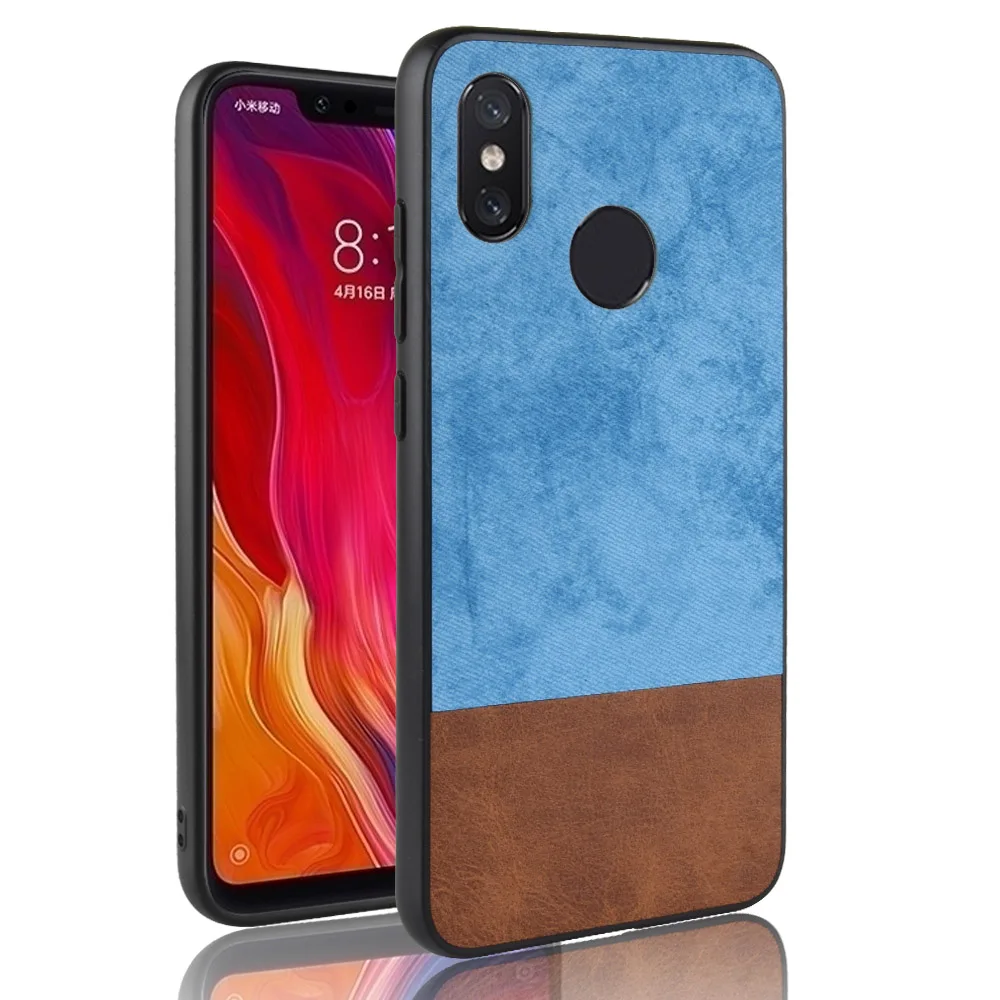 Для Xiaomi Mi Mix 2 s чехол из мягкого ТПУ + ПУ ПК прошитый контрастный Джинсовый