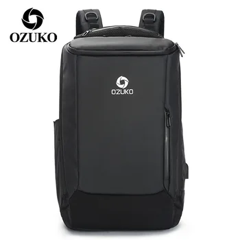 

OZUKO New Multifunction Men's Backpack with Waterproof Rain Cover Fashion Business Travel Bag Laptop Backpacks School Bookbags