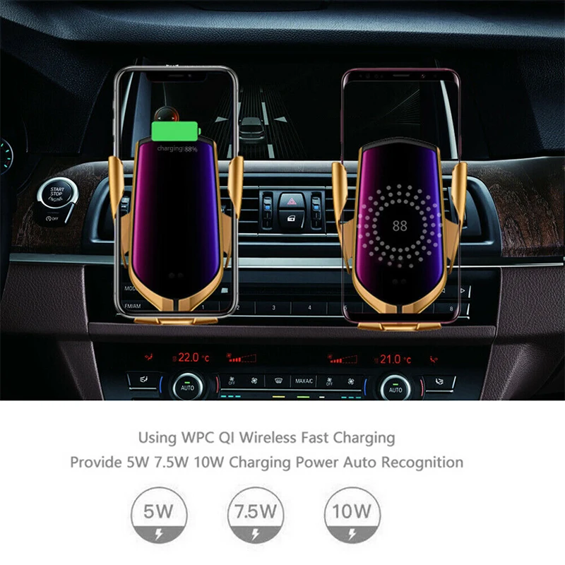 10 Вт беспроводное автомобильное зарядное устройство автоматический зажим быстрое зарядное устройство для iPhone XR XS Max huawei P30 Pro samsung S10 Plus