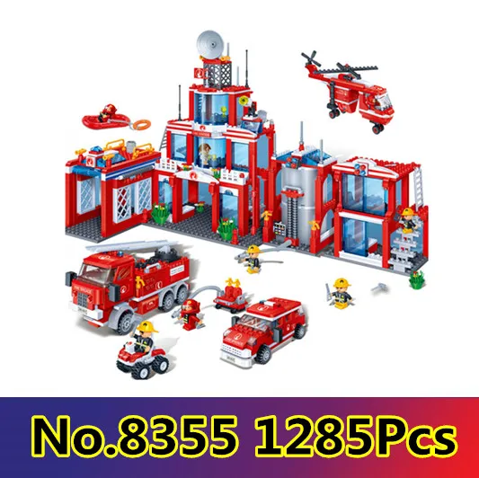 

Bangbao Model building kit compatible with lego city fire station 3D blocks Educational model building toys hobbies for children