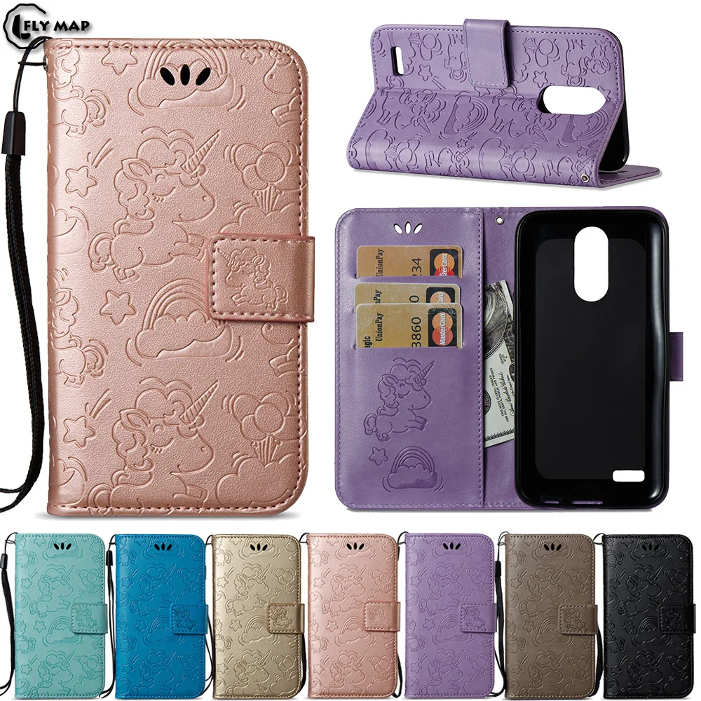 Unicorn Flip Case For LG K10 2017 LGM250 M250 Flip Wallet Phone Cover Coque For LGK10 2017 10 K 10K M250 LGM250 M250Y Shell Bag
